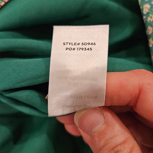 Lulus Dress Womens Size XS Totally Cute Time Green Floral Collared Wrap Mini NEW - Picture 15 of 15